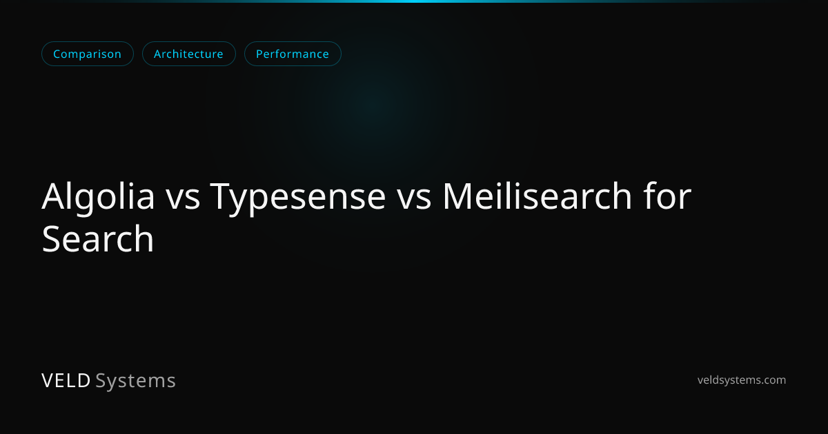 Algolia vs Typesense vs Meilisearch for Search | Veld Systems