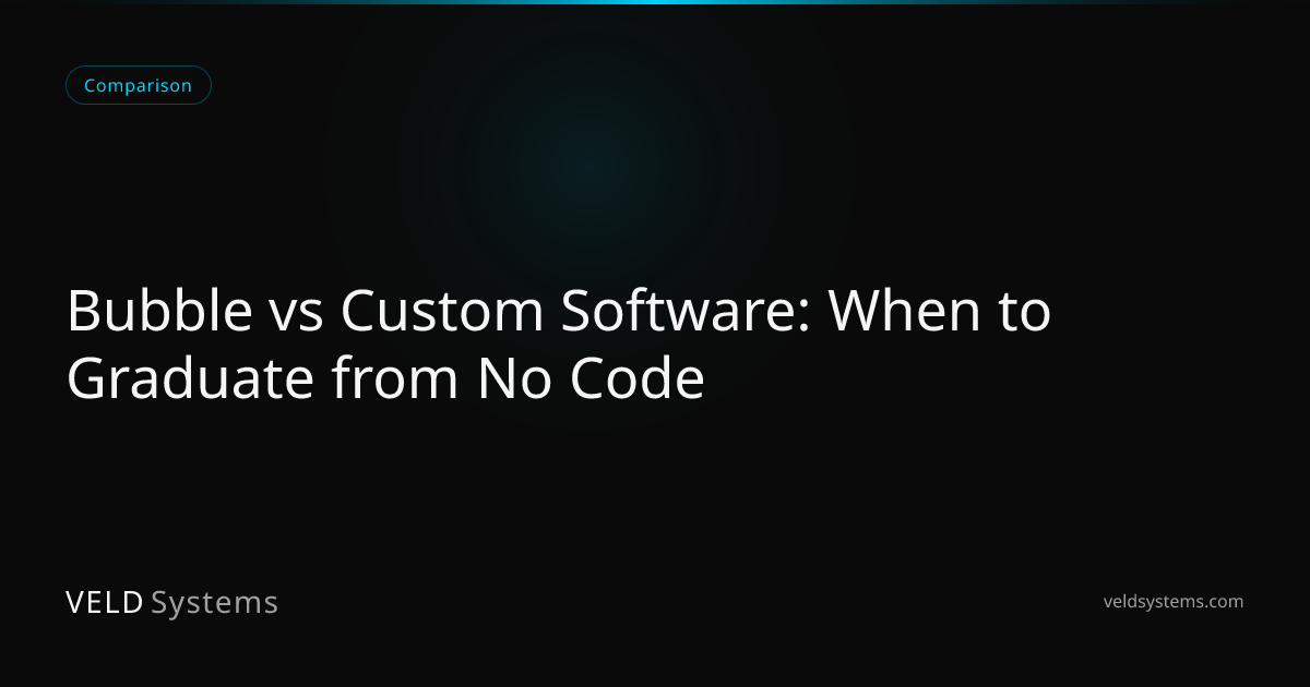 Bubble vs Custom Software: When to Graduate from No Code | Veld Systems