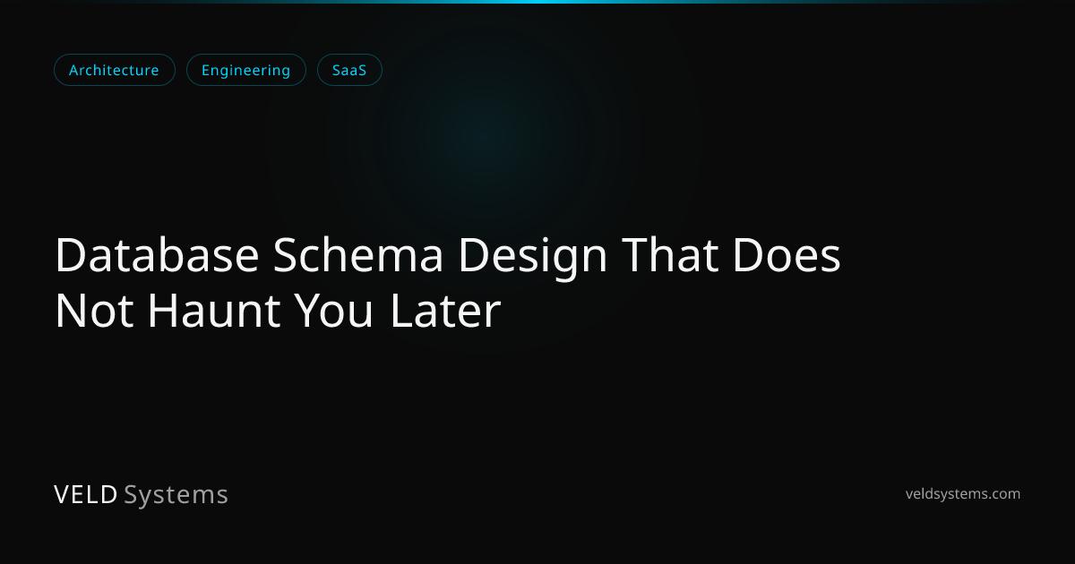 Database Schema Design That Does Not Haunt You Later | Veld Systems