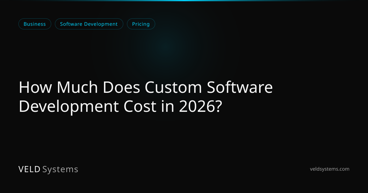 How Much Does Custom Software Development Cost in 2026? | Veld Systems