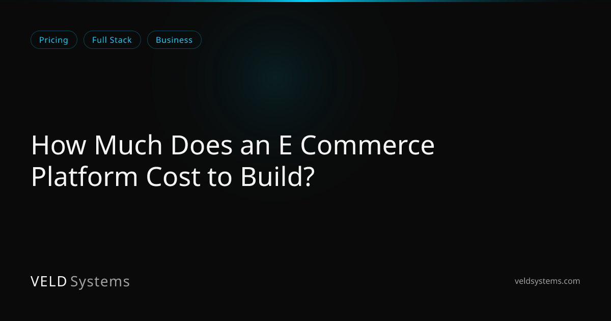 How Much Does an E Commerce Platform Cost to Build? | Veld Systems