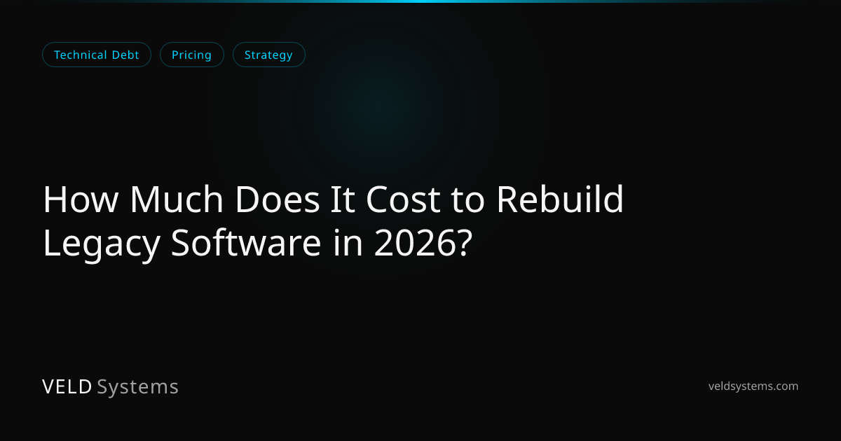 How Much Does It Cost to Rebuild Legacy Software in 2026? | Veld Systems