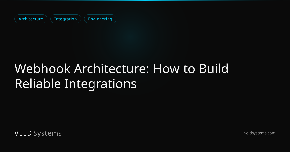 Webhook Architecture: How to Build Reliable Integrations | Veld Systems