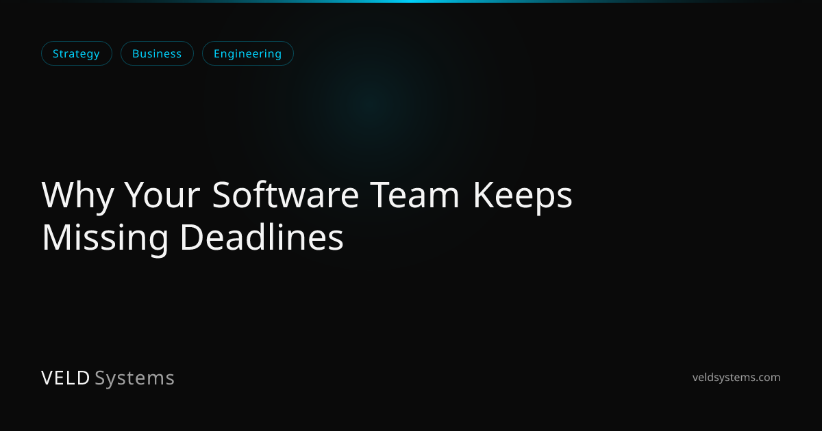 Why Your Software Team Keeps Missing Deadlines | Veld Systems